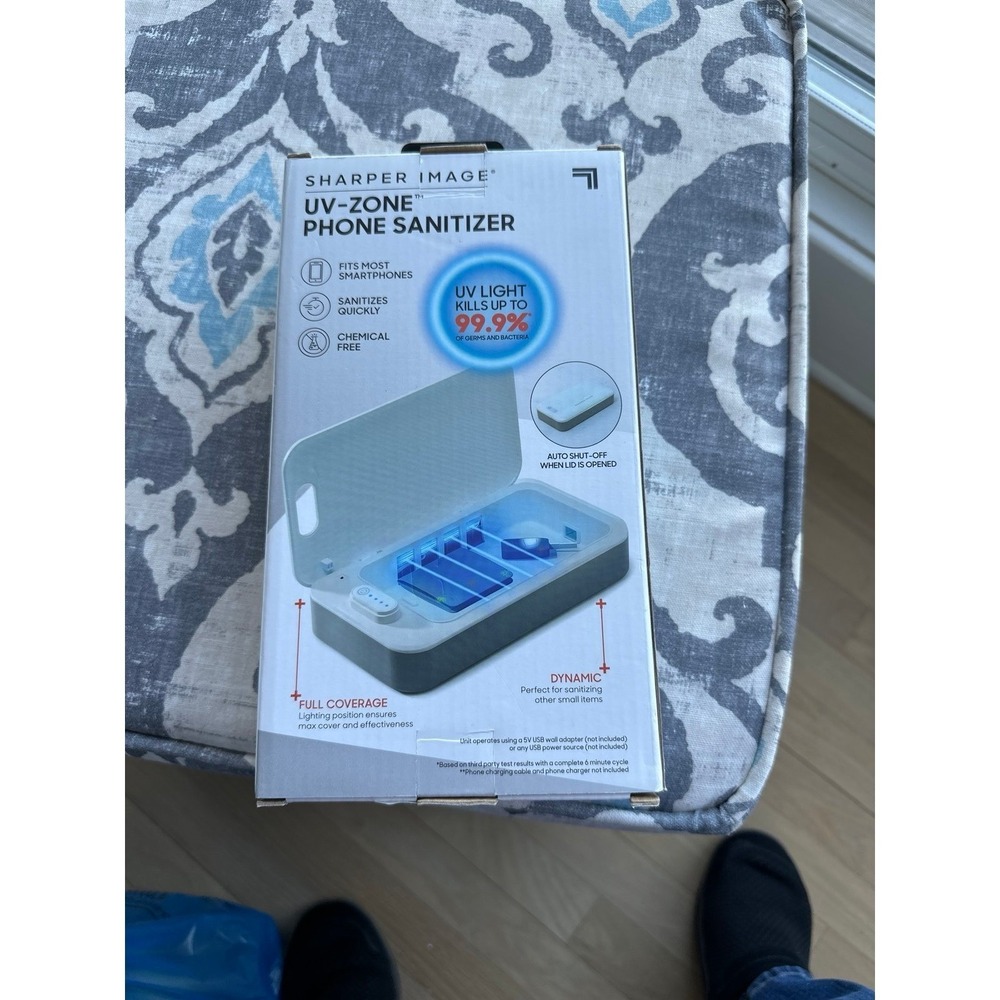 Sharper Image UV-ZONE Phone Sanitizer in box